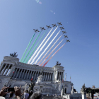 Les Forces Aèries italianes, en una exhibició durant el Dia de la República, a Roma.