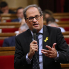 El president de la Generalitat, Quim Torra, ahir, durant la sessió de control al Parlament.