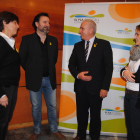Lluïsa Julià, Josep Manel Vidal, Joan Trull i Àngels Marzo, ahir a la presentació de l’obra guanyadora.