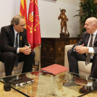 El president de la Generalitat, ahir, amb el síndic d’Aran.