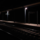 L’escassa il·luminació a l’estació de Vinaixa.