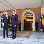 Pedro Sánchez recibió ayer en Moncloa al secretario general de la OTAN, Jens Stoltenberg.