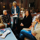 Un moment del rodatge amb Montse Sanjuan (dreta), Francesc Pané, Alexandra Cuadrat i Pep Coll.