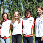 Maialen Chourraut, Núria Vilarrubla, Miquel Travé y Guillermo Díez-Canedo ayer en el Parc del Segre.