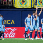 El Girona celebra un gol durant el partit que van disputar a Vila-real.