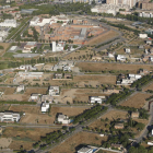 Vista aérea de Ciutat Jardí, con el helipuerto al fondo.