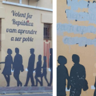 Borran en Alguaire un mural de tributo al referéndum del 1-O