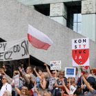 Manifestants al Tribunal Suprem polonès, ahir, a Varsòvia.