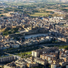 Vista área del centro urbano de la ciudad de Lleida.