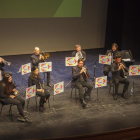 La Cobla Tàrrega, ayer en el Teatre Ateneu de la capital del Urgell.