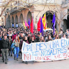 Estudiants lleidatans es manifesten contra la reforma en educació LOMCE.