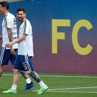La selecció argentina, amb Leo Messi al capdavant, prepara el Mundial a les instal·lacions del Barça.
