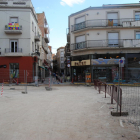 Les obres de reforma a la plaça Pla d’Urgell de Mollerussa.