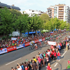 Una vista de la llegada de la Vuelta en 2015 con el esprint en Prat de la Riba donde ganó Van Poppel.