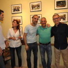 Andreu Ratés, Mercè Escolà, Txema Alonso, Miguel Rubio y Sergio Maza, ayer en la exposición de la FECOLL sobre el ascenso de la UE Lleida.