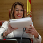 La presidenta de Andalucía, Susana Díaz, ayer, en el Senado.