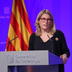 Elsa Artadi, ayer en la rueda de prensa tras el pleno del Parlament de Catalunya.