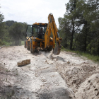 Las obras para instalar la conducción de agua desde L’Espluga Calba al municipio de Senan.