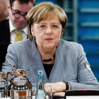 Angela Merkel, en una reunión con líderes estatales en Berlín.
