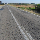 Imatge de l’estat de la carretera de Linyola a Bellcaire.