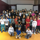Eric Stutz i Sergi Quintela van visitar ahir els nens i nenes de l’escola Francesco Tonucci de Lleida.