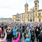 Protesta ayer de pensionistas en San Sebastián.