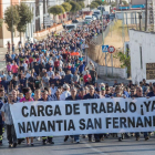 Treballadors de Navantia manifestant-se ahir a Cadis.