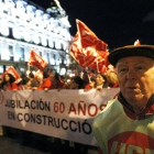 Imagen de archivo de una manifestación en favor de los derechos de jubilación en la construcción.