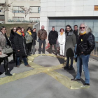 Llaç groc ahir al Museu de Lleida del personal de Cultura.