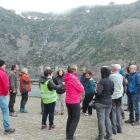 Los participantes en la visita a la presa de Sallente. 