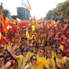 Manifestación multitudinaria organizada por ANC en Barcelona en la Diada de Catalunya. 