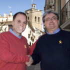 Xavier Casoliva, alcalde de Guissona, amb Josep Esquerra.