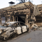Imagen de los restos de una vivienda arrasada por las llamas.