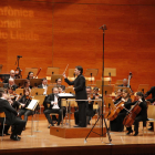 L’Orquestra Julià Carbonell, amb Alfons Rerveté a la batuta, el gener passat a l’Auditori de Lleida.