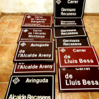 Placas de calles con nombres supuestamente franquistas. 