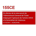 Un informe de la Generalitat afirma que el 155 va tenir un impacte negatiu de 1.800 milions