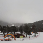 Precipitacions de neu a les pistes de Port Ainé ahir.