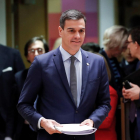 El president del Govern d’Espanya, Pedro Sánchez, ahir en la cimera de la Unió Europea.