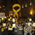 Los “cantaires” volvieron a pedir ayer la libertad de los presos en la plaza Paeria.
