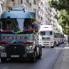 Un momento del desfile de camiones en Rambla Ferran.
