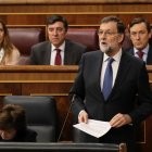 El president del Govern, Mariano Rajoy, ahir, al Congrés.