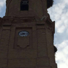 El campanario de la iglesia de Saidí tras la caída del nido.