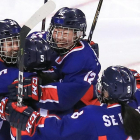 El equipo femenino unificado de Corea marcó su primer tanto.