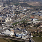 Imatge aèria d’una àrea industrial de Lleida.