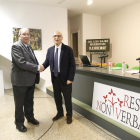 Jaume Pastor i Josep Castellà, a l’assemblea de Res Non Verba.