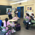 El primer taller que se ha organizado, en la escuela El Cérvol de Cervià de Les Garrigues.