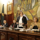 Rosa Maria Perelló, después de ser escogida como nueva presidenta de la Diputación de Lleida.