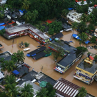 Vista aérea de una zona afectada durante las inundaciones.