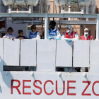 Imatge d’aquesta setmana del vaixell ‘Diciotti’ de la Guàrdia Costanera italiana a Lampedusa.