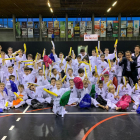 El Do San Lee examina a un centenar de sus alumnos de taekwondo